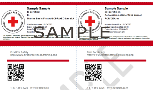 Canadian Red Cross Marine Basic First Aid & CPR/AED Level e-certificate