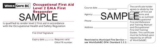 WorkSafeBC Level 2 EMA Licensing Board (EMALB) First Responder Ticket