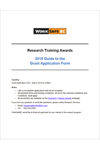 worksafebc research training award