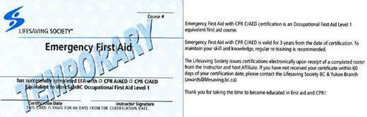 Lifesaving Society - Emergency First Aid
