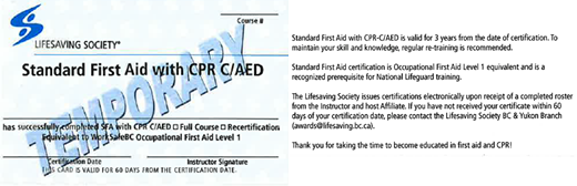 Lifesaving Society Standard First Aid with CPR C/AED