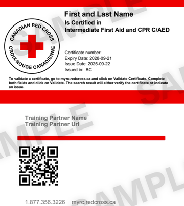 Canadian Red Cross - Intermediate First Aid and CPR C/AED