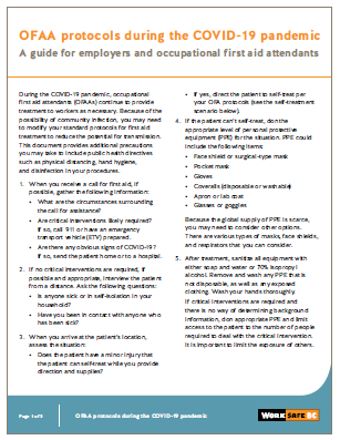 First Aid during COVID-19