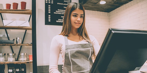 Woman in retail store