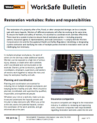 Restoration worksites: Roles and responsiblities