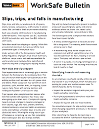 Slips, trips, and falls in manufacturing