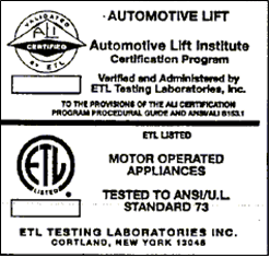 automotive lift decal 1990 to 1997