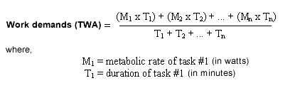 Time-weighted average workload formula