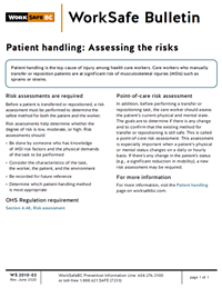 Patient handling: Assessing the risks