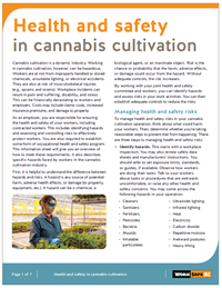 Health and safety in cannabis cultivation