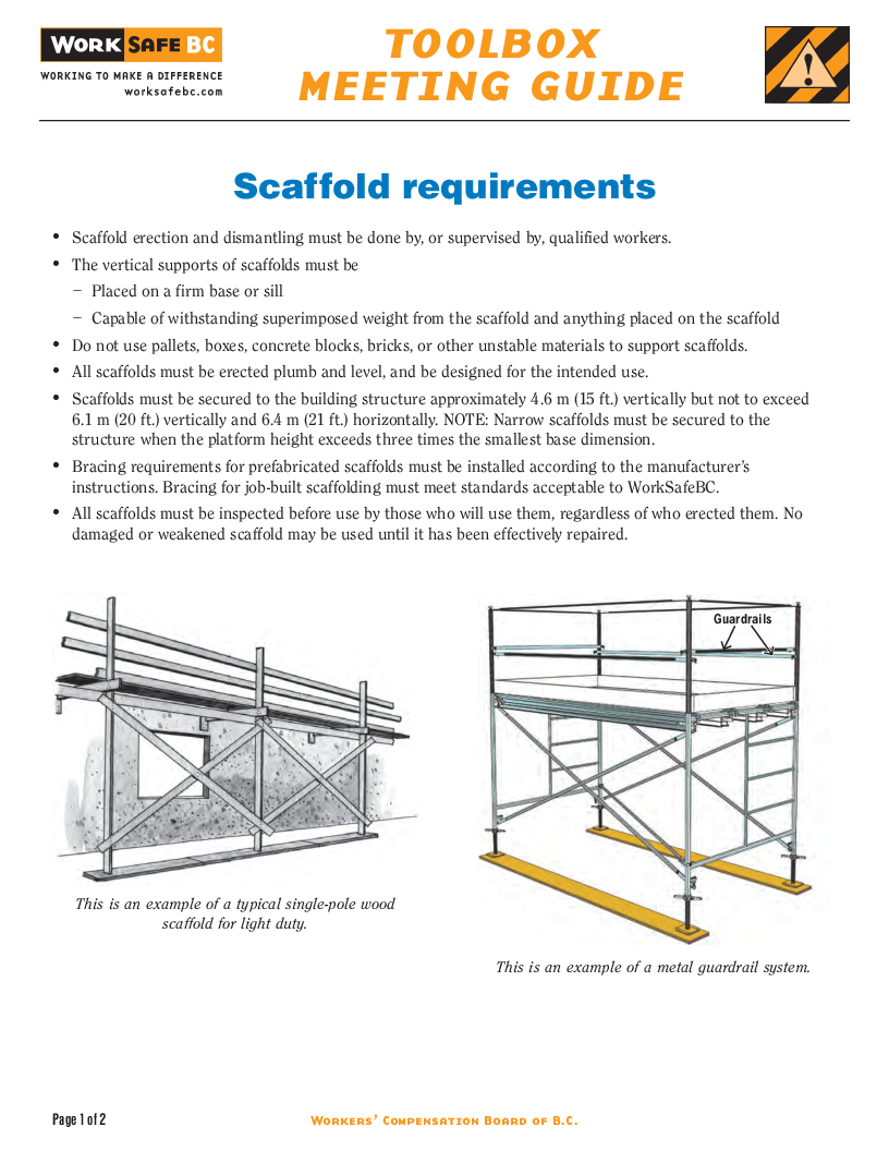 Scaffold Safety And Fall Protection Toolbox Talks Hse vrogue.co