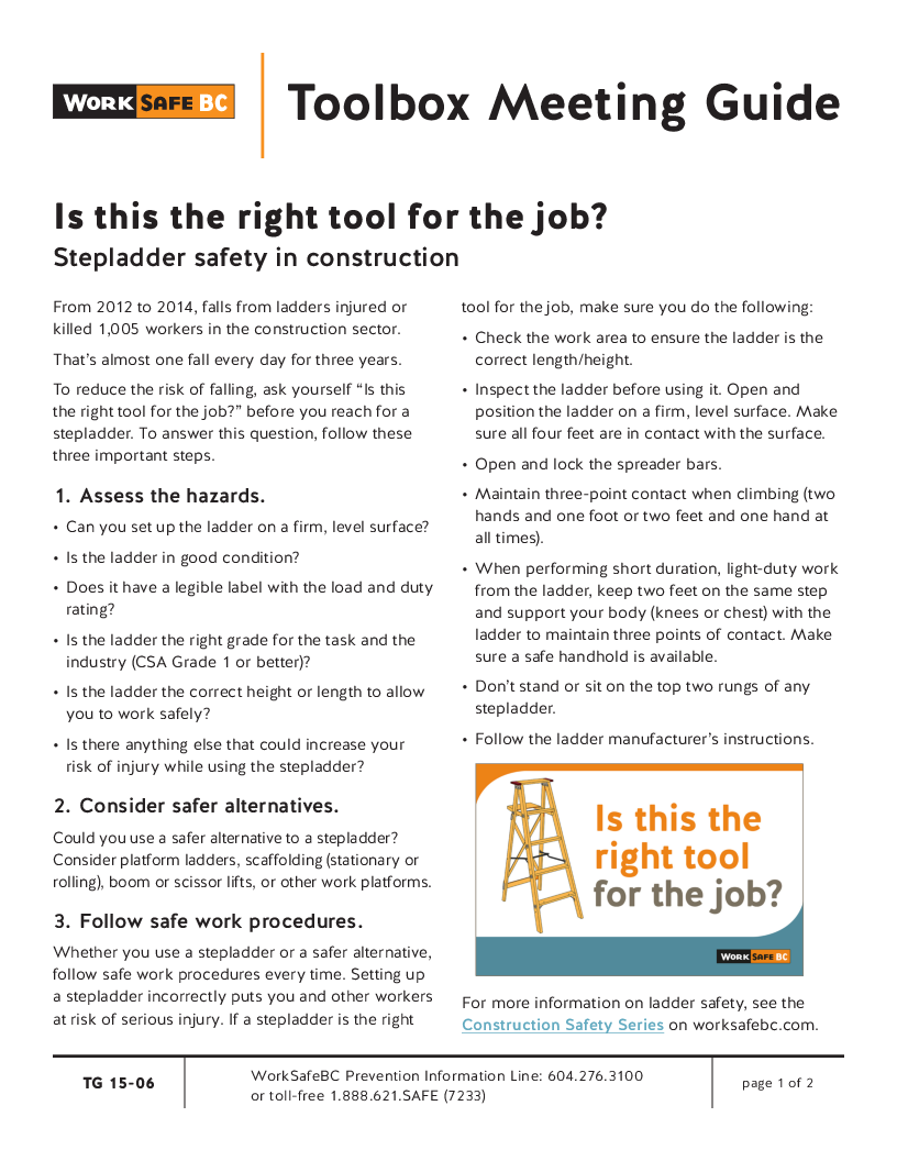 A Toolbox Talk On Leaning Ladder And Stepladder Safet vrogue.co