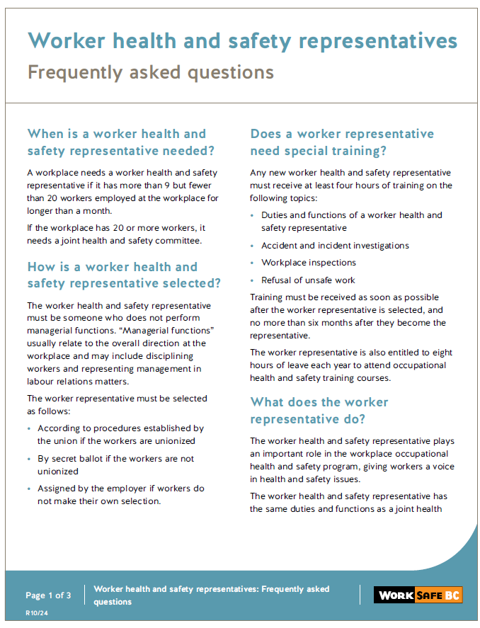 Joint health & safety committees WorkSafeBC