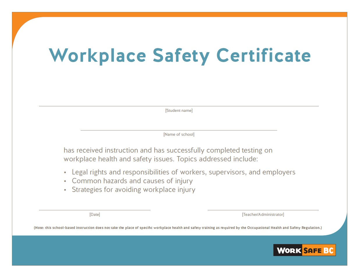 Student WorkSafe WorkSafeBC