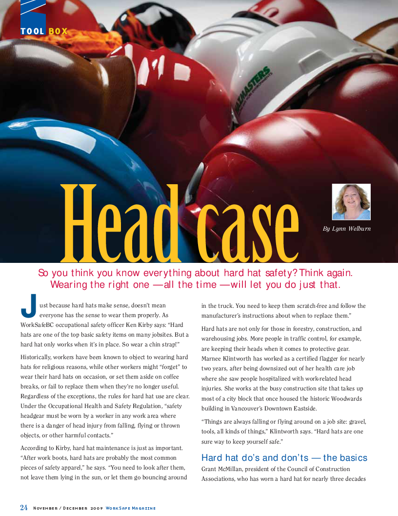 Safety headgear WorkSafeBC