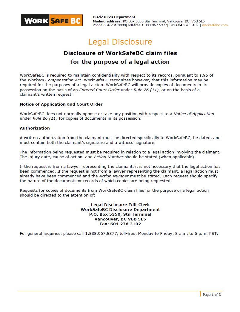 Request a copy of your claim - WorkSafeBC