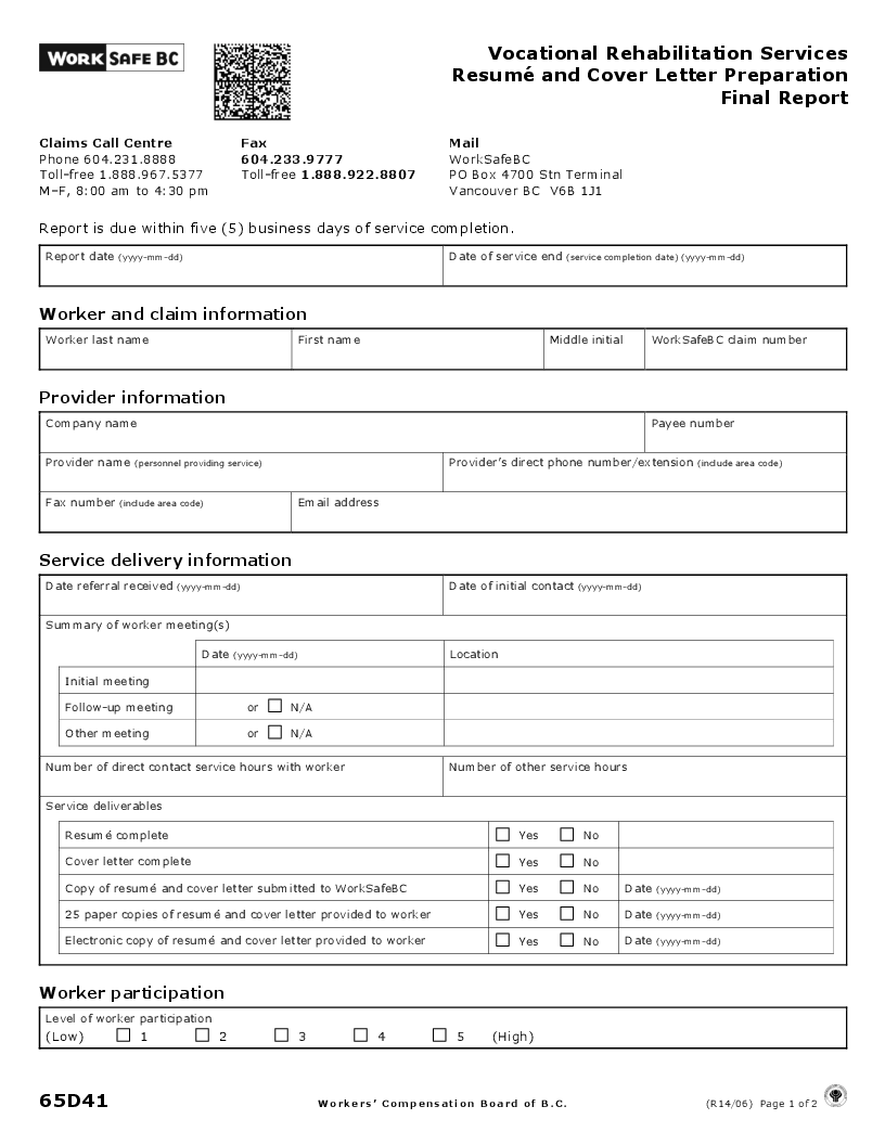 Resume & cover letter preparation - WorkSafeBC (816 x 1056 Pixel)