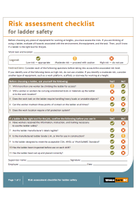 Printable Risk Ladder Ladders - WorkSafeBC