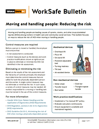 Moving and handling people: Reducing the risk